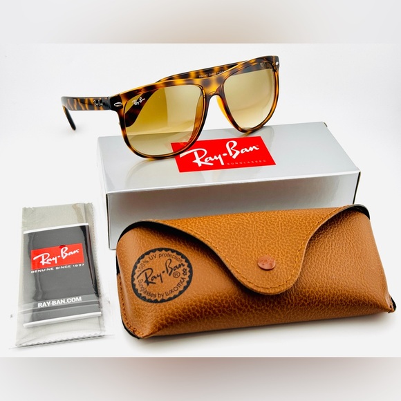 Ray-Ban Boyfriend Sunglasses Rb4147 Havana Frame with Light Brown Gradient Lens - Picture 13 of 13